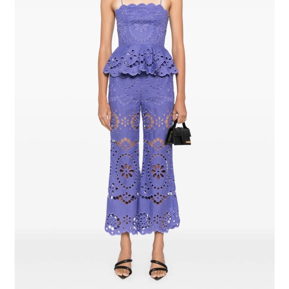 Zimmermann Wide Leg Pant - 
BRODERIE ANGLAISE CROPPED TROUSERS
